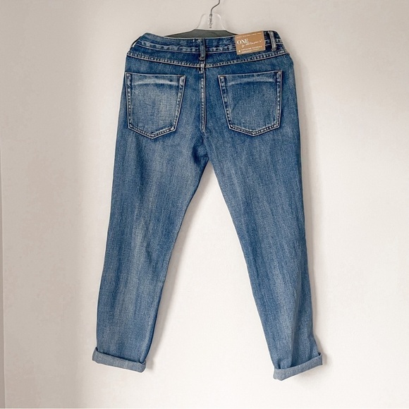 One TEASPOON Awesome Baggies Blue Medium Wash Boyfriend Distressed Jeans Sz 27 - Picture 3 of 9